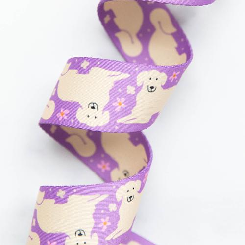 1.5" Golden Pup Printed Polyester Webbing