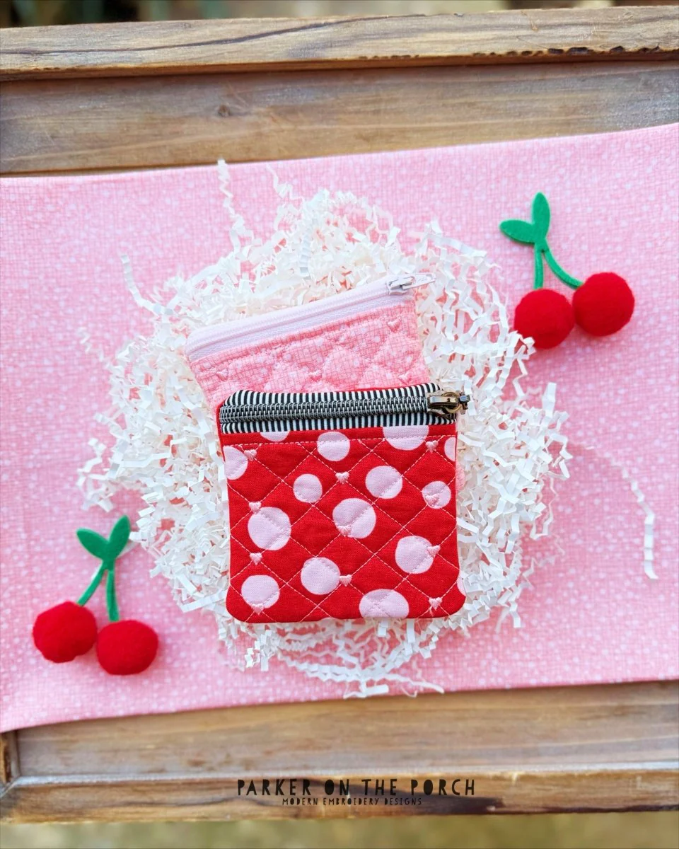 4x4 Quilted Heart Zipper Bag – Zipper Size 3 & 5 - Top Zip- Digital Download - Image 2