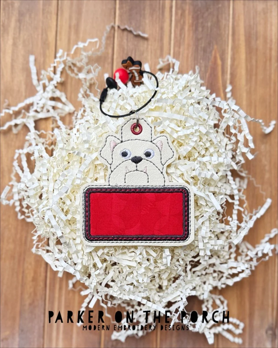 Bag Tag- Mascots- Bulldog- Digital Embroidery Pattern Download