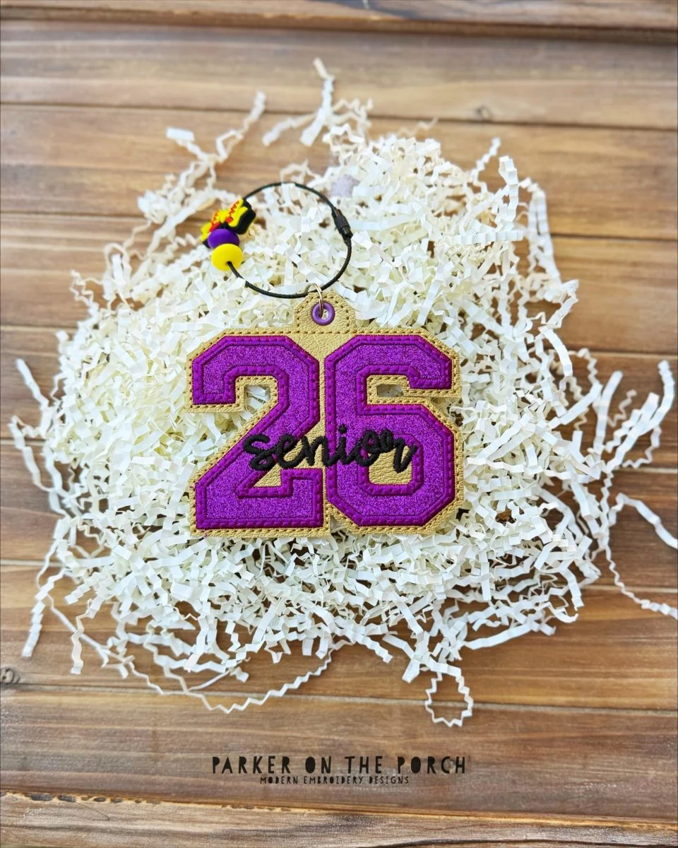 Bag Tag- Senior 26' - Digital Embroidery Pattern Download