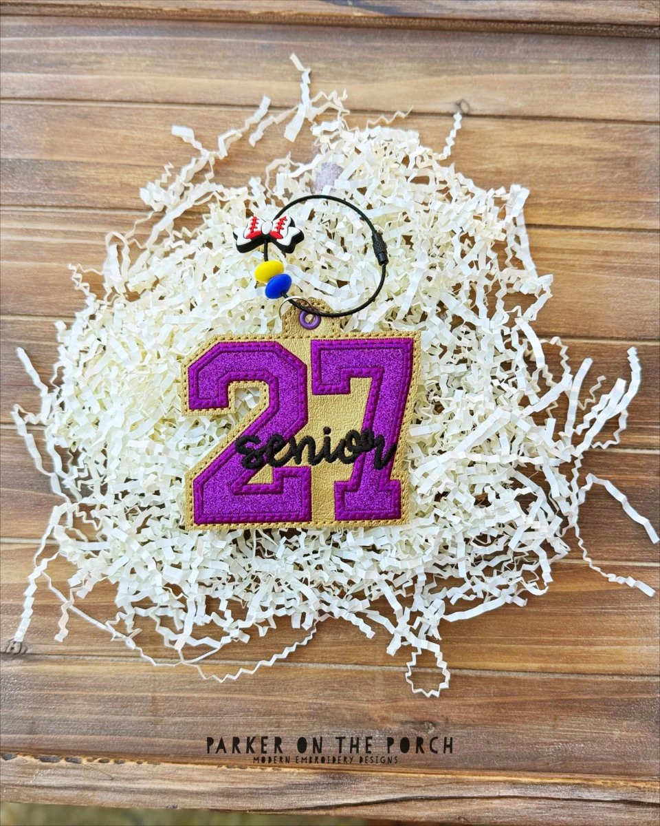 Bag Tag- Senior 27' - Digital Embroidery Pattern Download