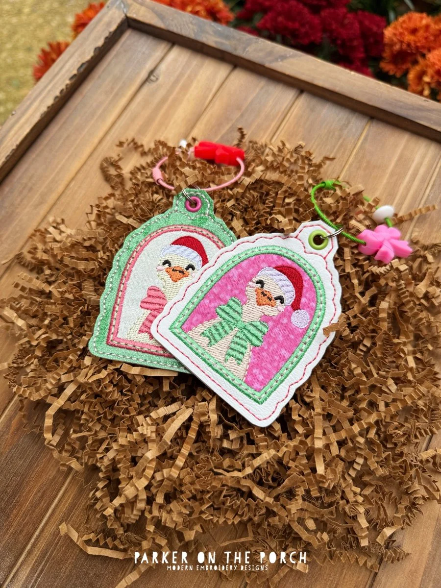 Christmas Goose Applique - Bag Tag- Digital Embroidery Pattern Download - Image 2