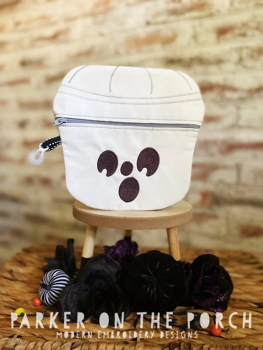 Digital Download- Happy Halloween Pail Zipper Bag- Ghost