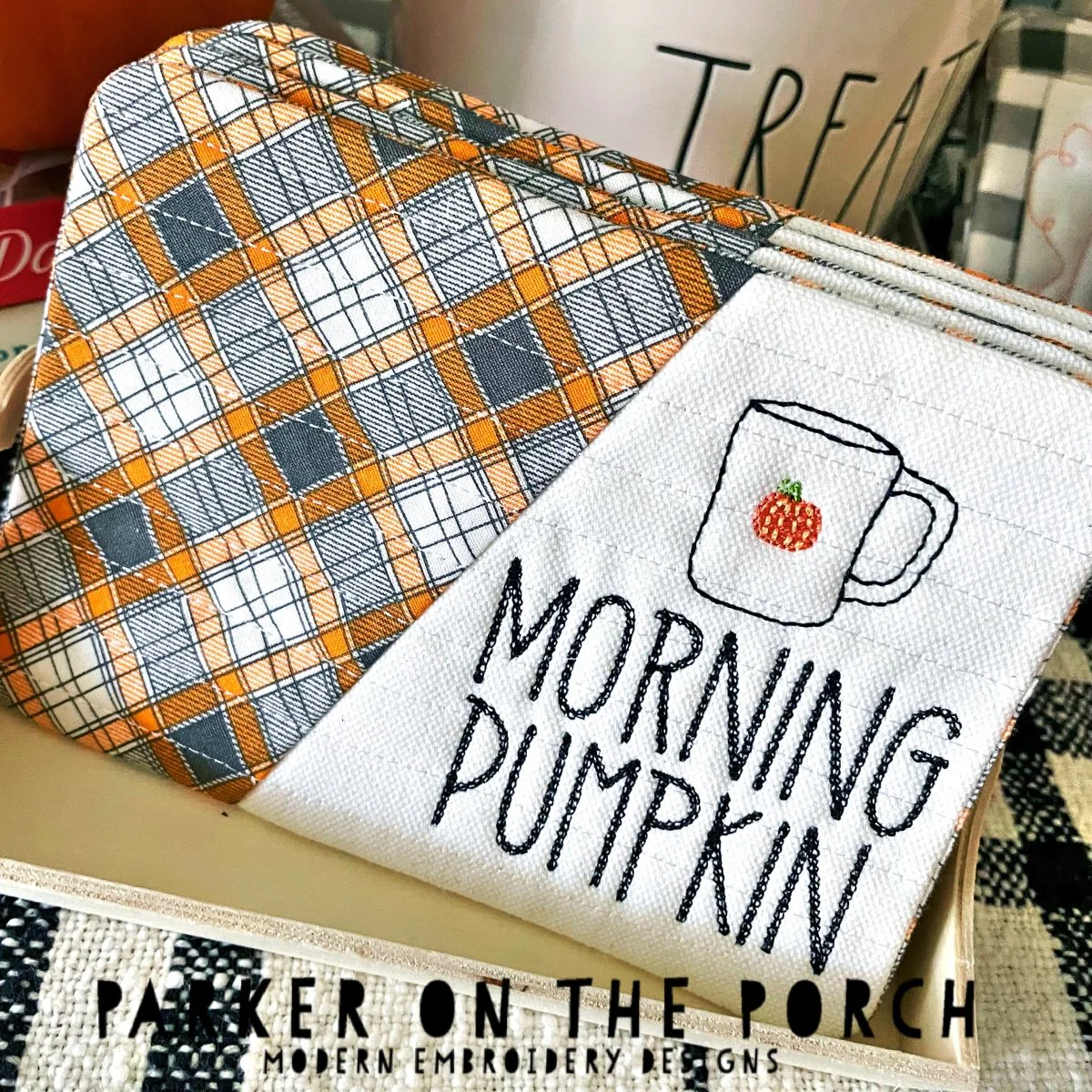 Digital Download - Home Sweet Home Collection- Mug Rug - Morning Pumpkin