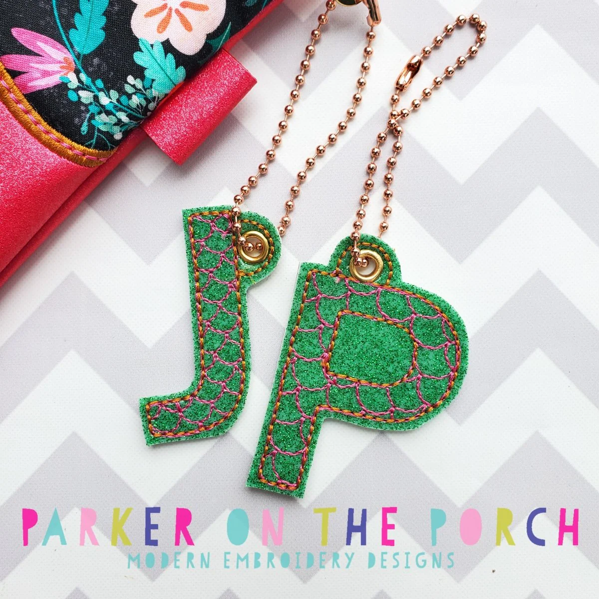 Digital Download- Alpha Mini Monogram Charm - Mermaid Scales - Image 3