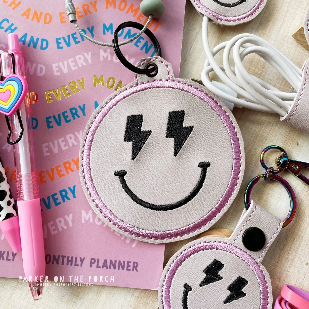 Digital Download- Bag Tag- Boho Smiley- Lightning