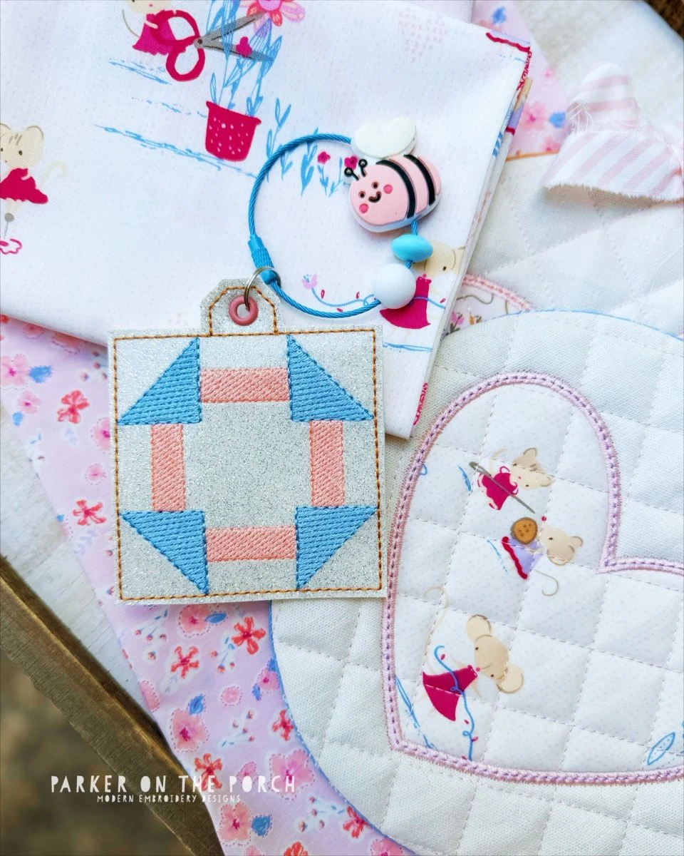 Digital Download- Bag Tag- Quilt Block- Churn Dash