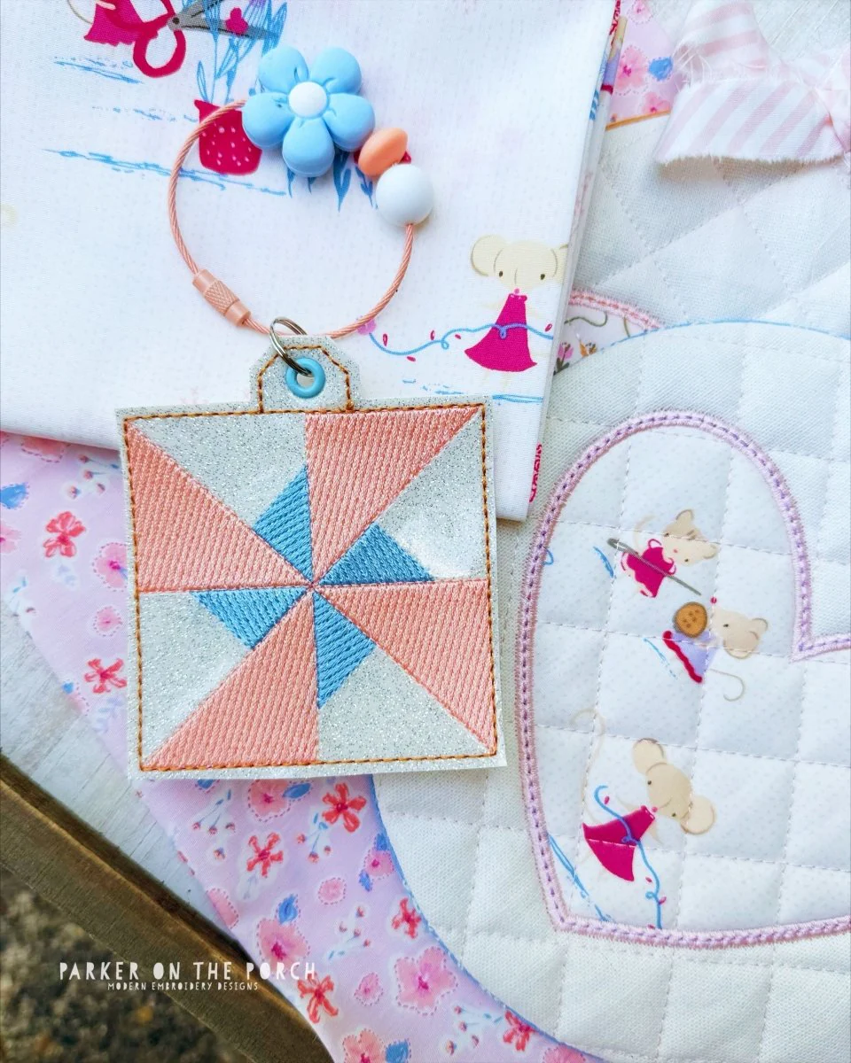 Digital Download- Bag Tag- Quilt Block- Pinwheel