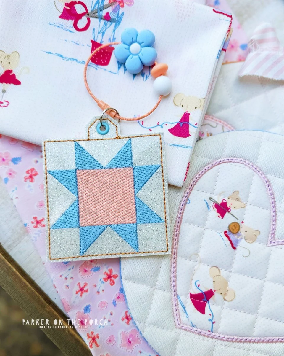 Digital Download- Bag Tag- Quilt Block- Sawtooth
