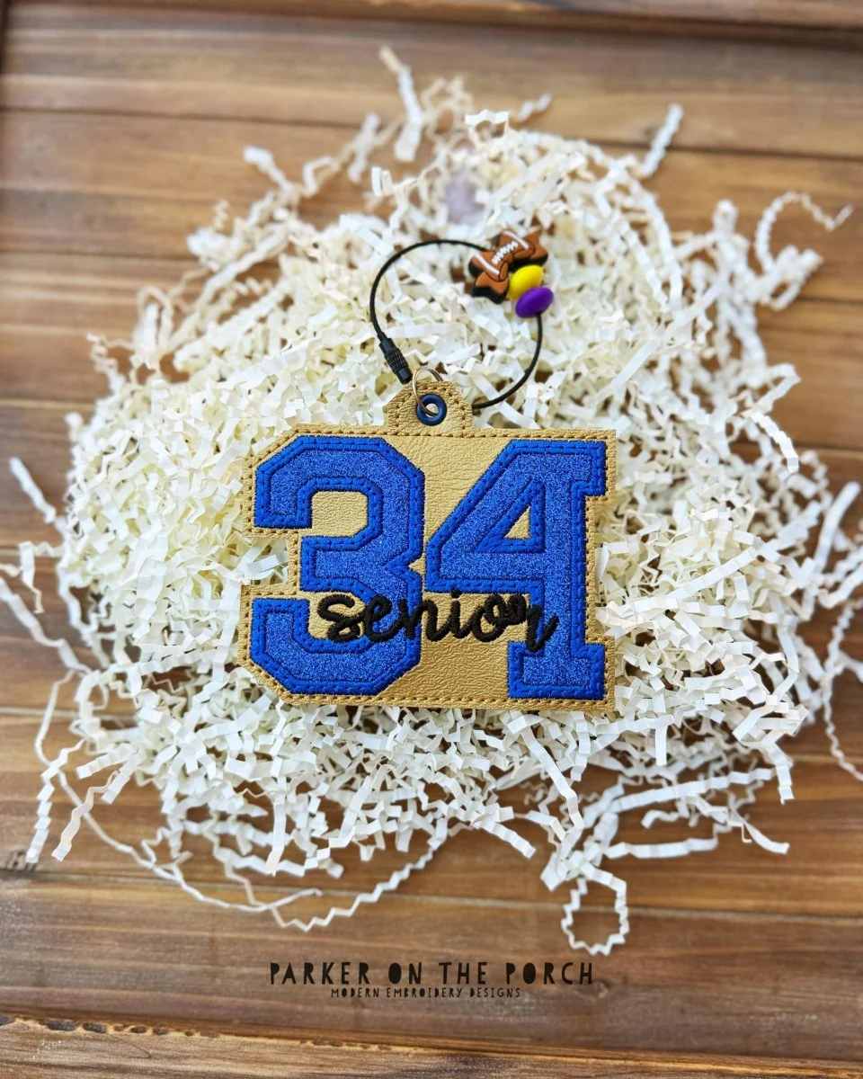 Bag Tag- Senior 34' - Digital Embroidery Pattern Download