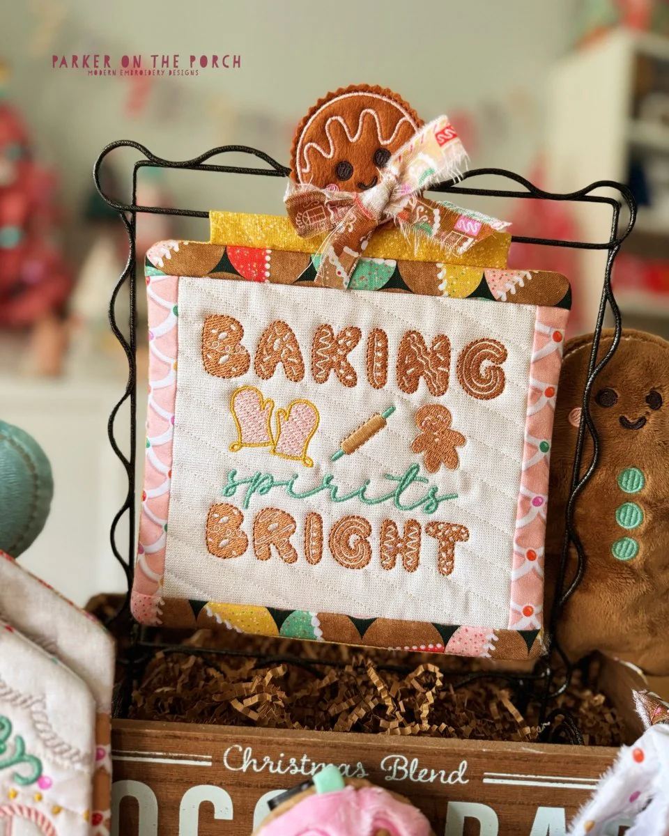 Digital Download - Baking Spirits Bright Mini Quilt ( SQUARE Single Stand )
