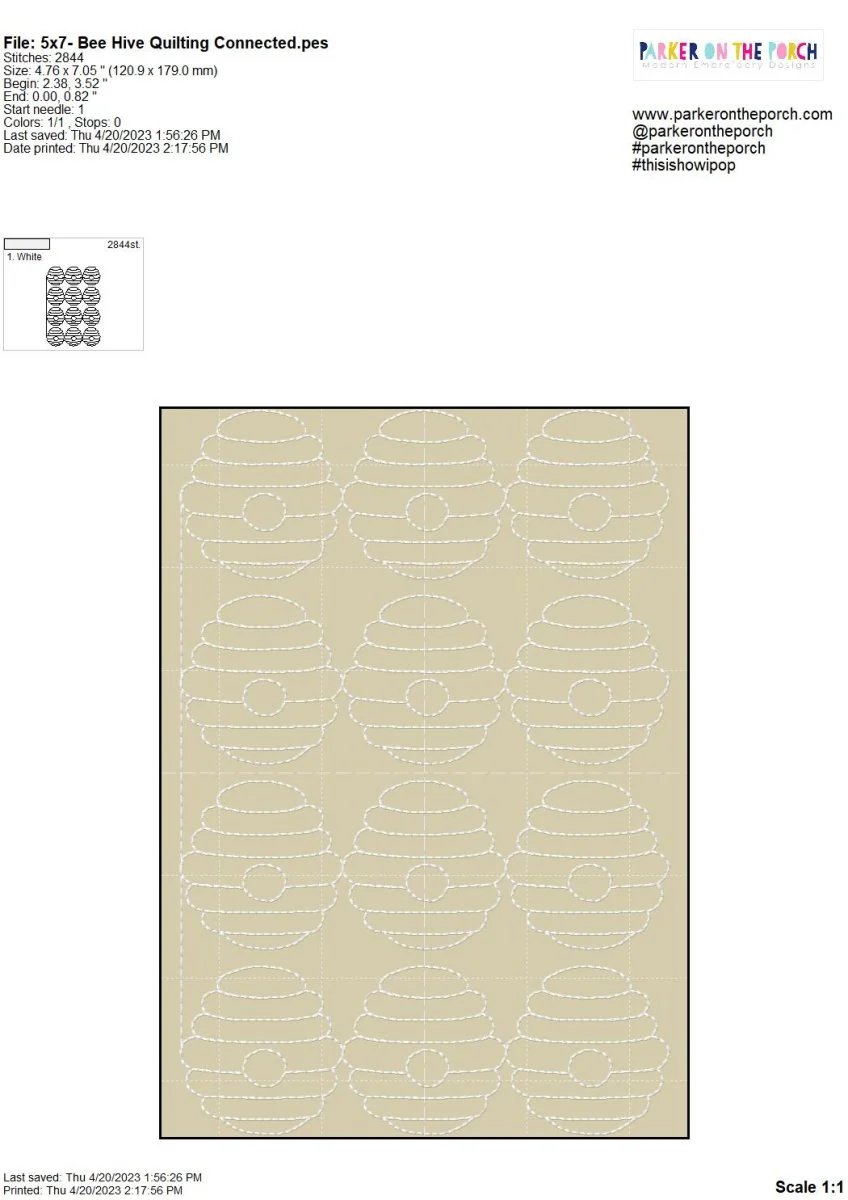 Digital Download- Bee Hive Quilting - Image 4