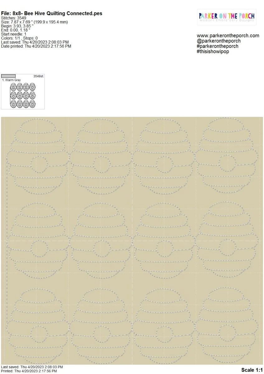 Digital Download- Bee Hive Quilting - Image 7
