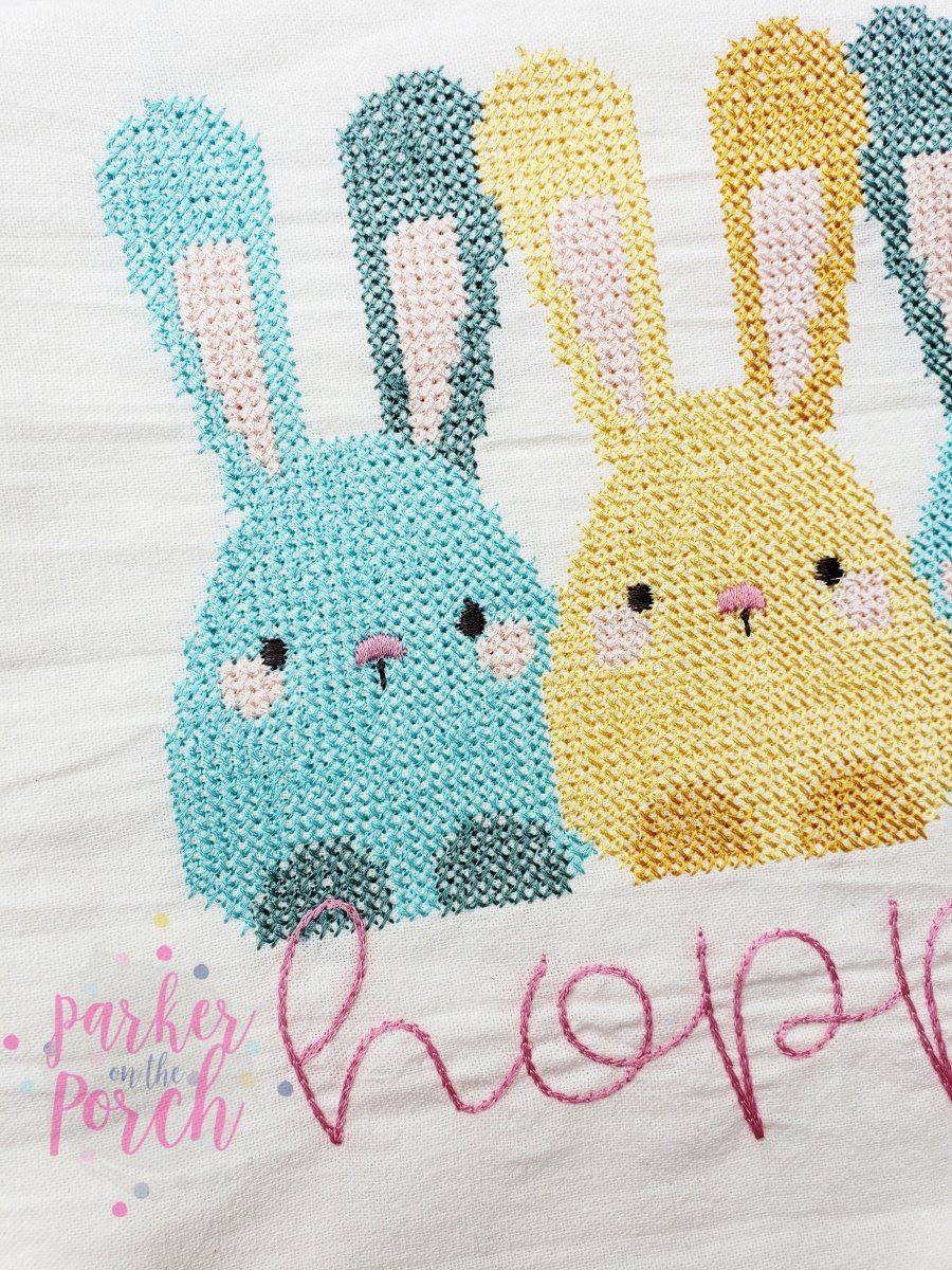Digital Download- Bunny Sketchy and Cross Stitch Trio - Embroidery Fill - Image 2