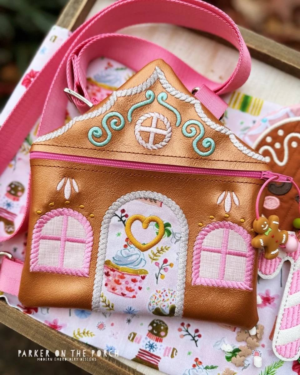 Digital Download - Zipper Size 3- Clean Stitch Gingerbread Zipper Bag