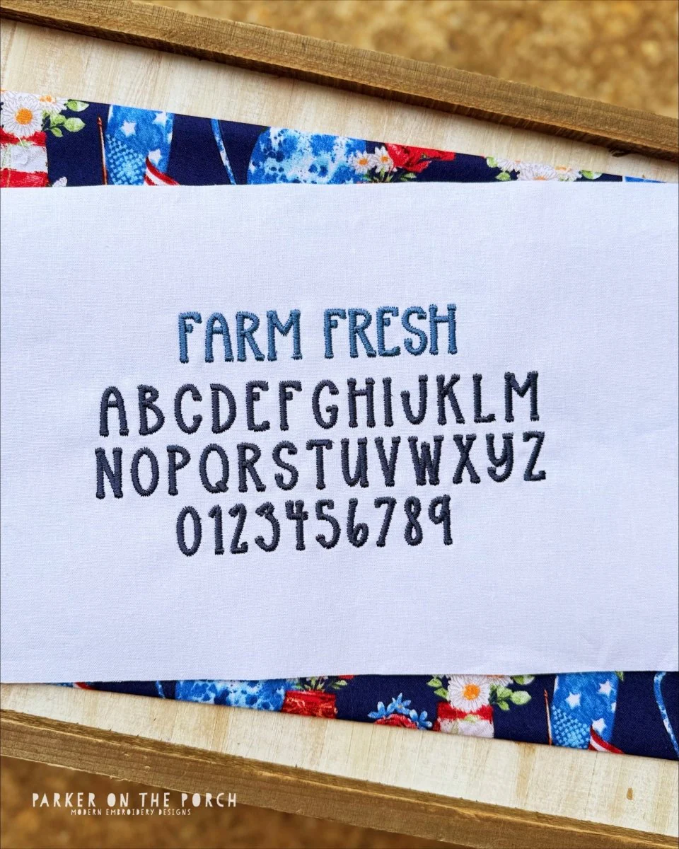 Digital Download- Embroidery Font- Farm Fresh