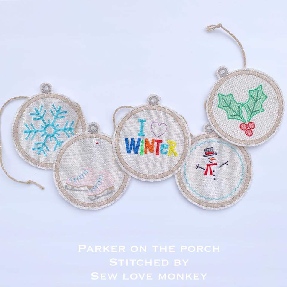 Digital Download- Embroidery Hoop Banner- Winter Set - Image 3