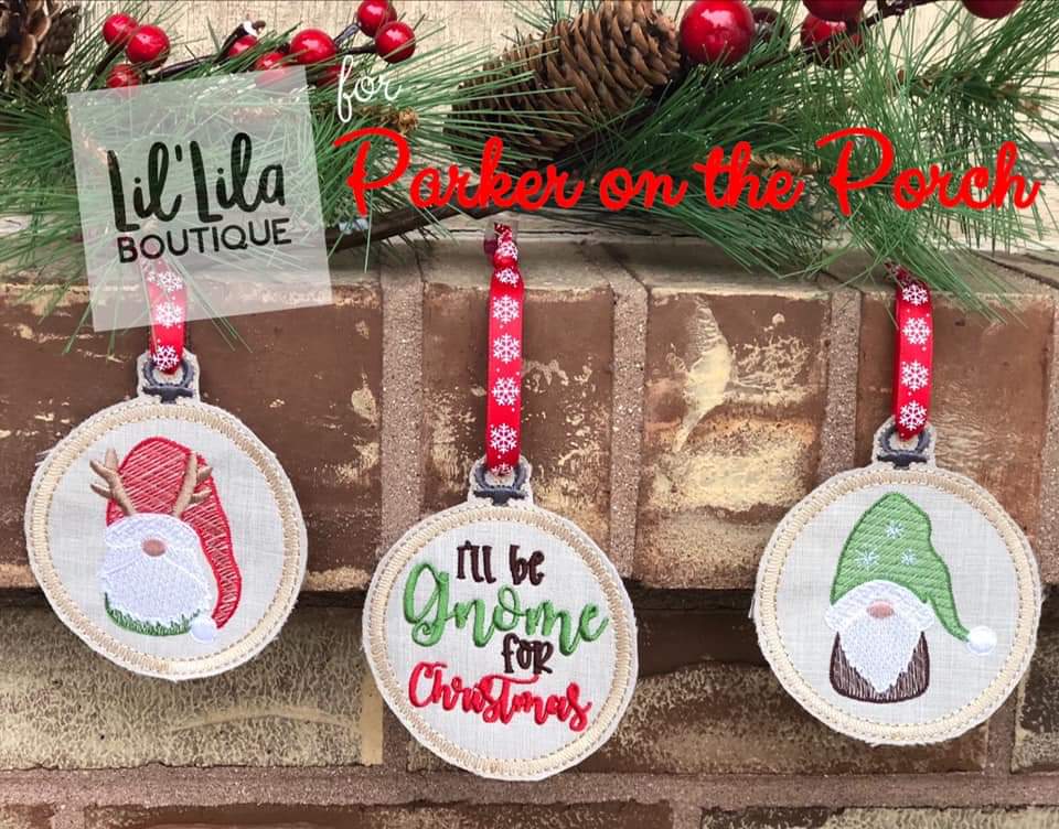 Digital Download- Embroidery Hoop Gnome Ornaments 2019 - Image 2