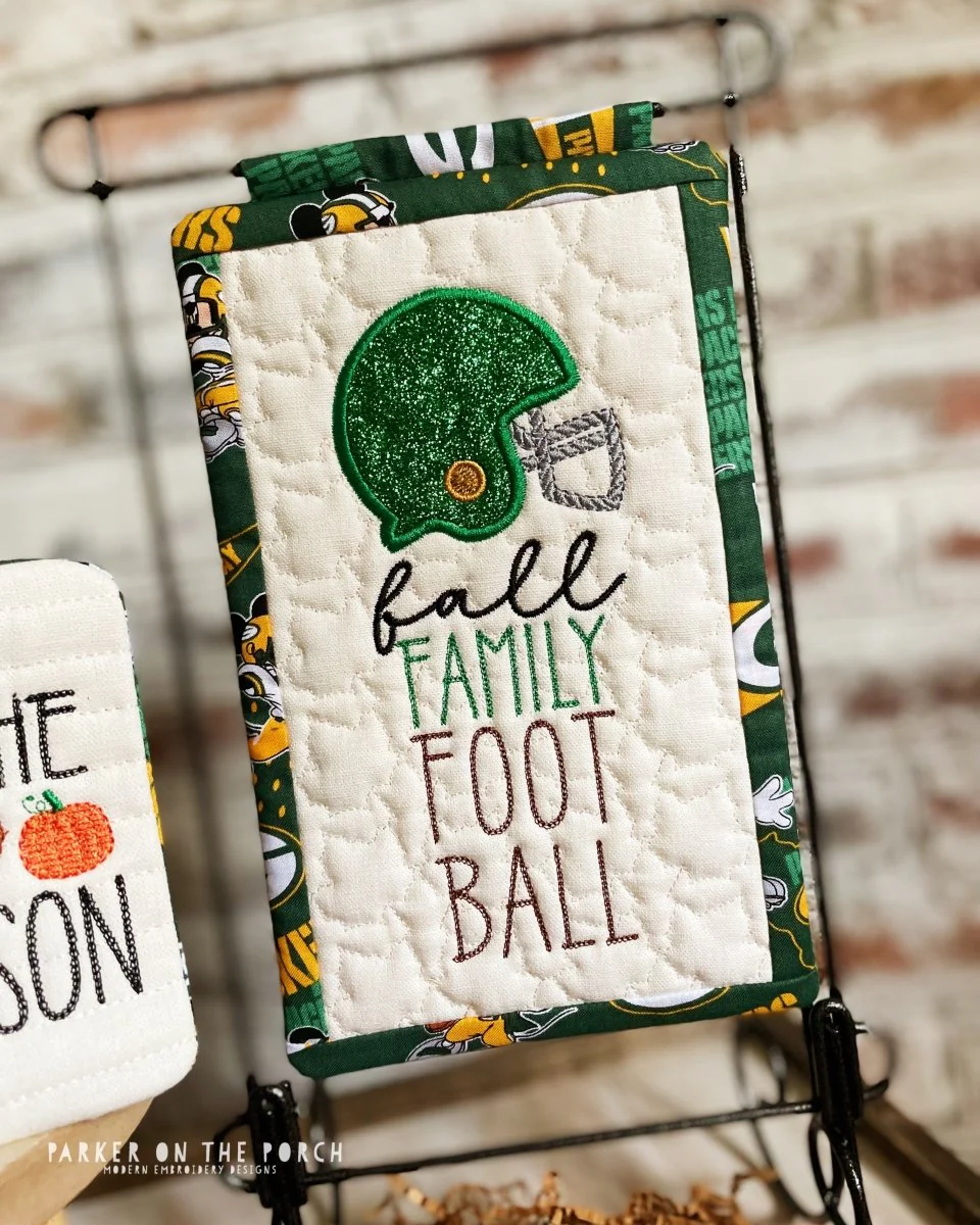 Digital Download - Fall Family Football Mini Quilt ( Single Stand )