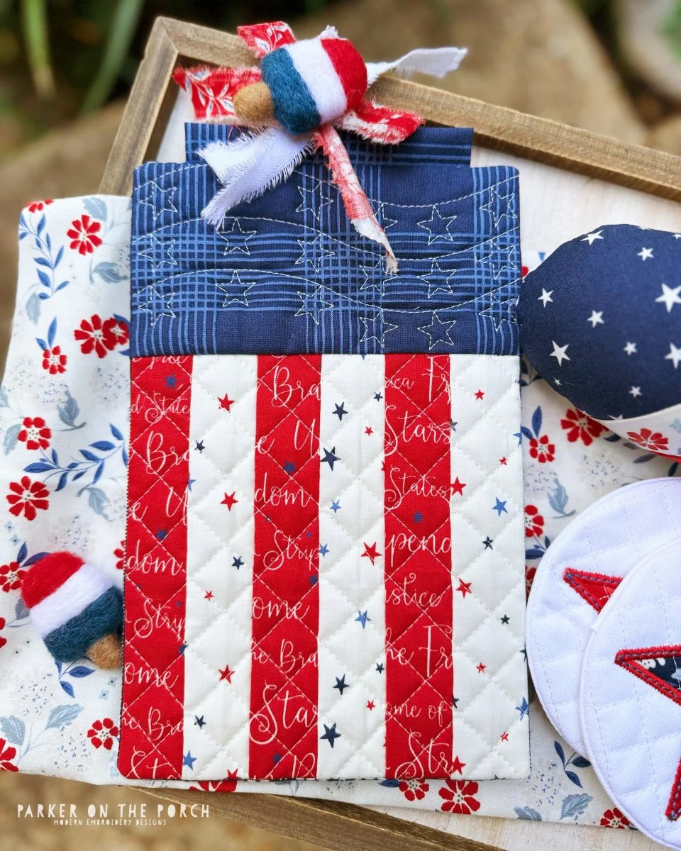 Digital Download - Flag Mini Quilt ( Single Stand )