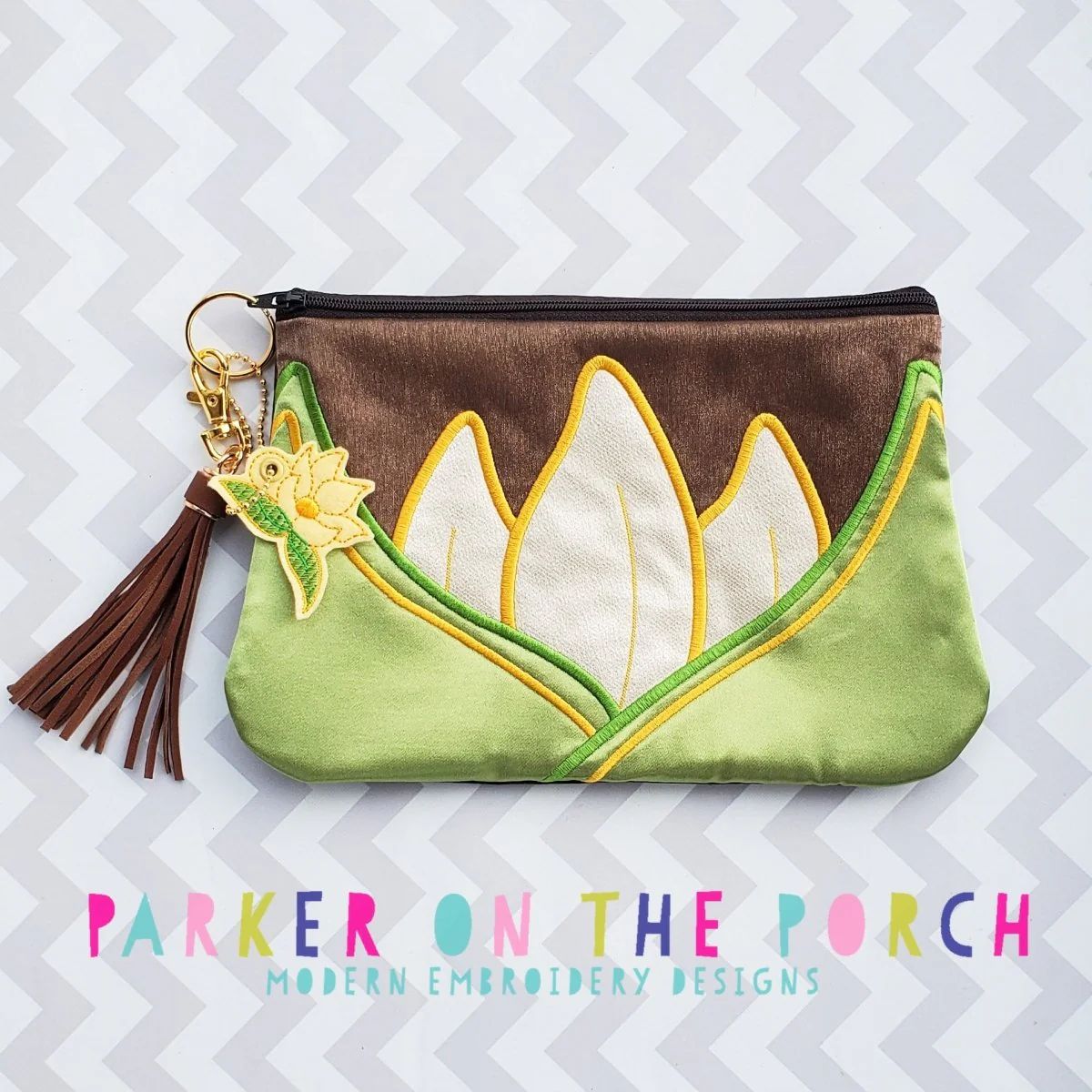 Digital Download- Top Zip Magical Frog Princess Zipper Bag