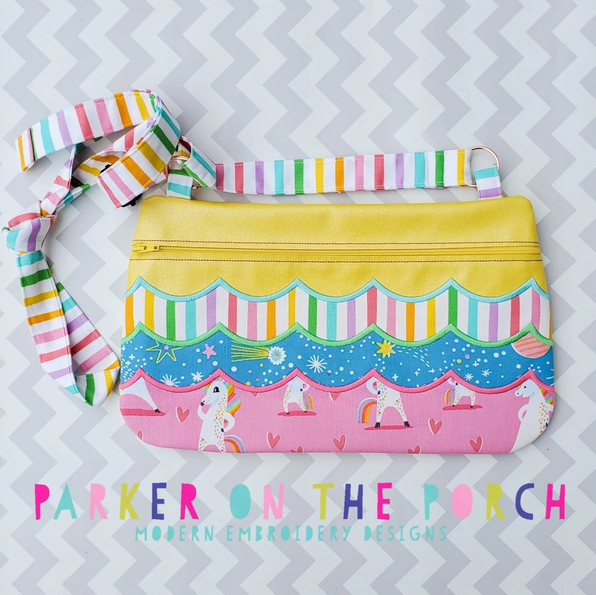 Digital Download- Front Zip- Scallop Zipper Bag