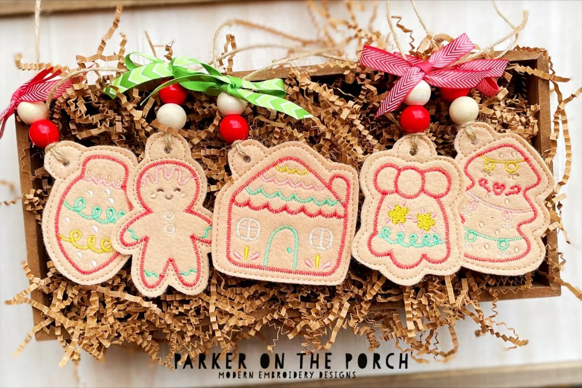 Digital Download- Gingerbread Cookies Collection- Bunting Banner Set ( Charm or Ornament )