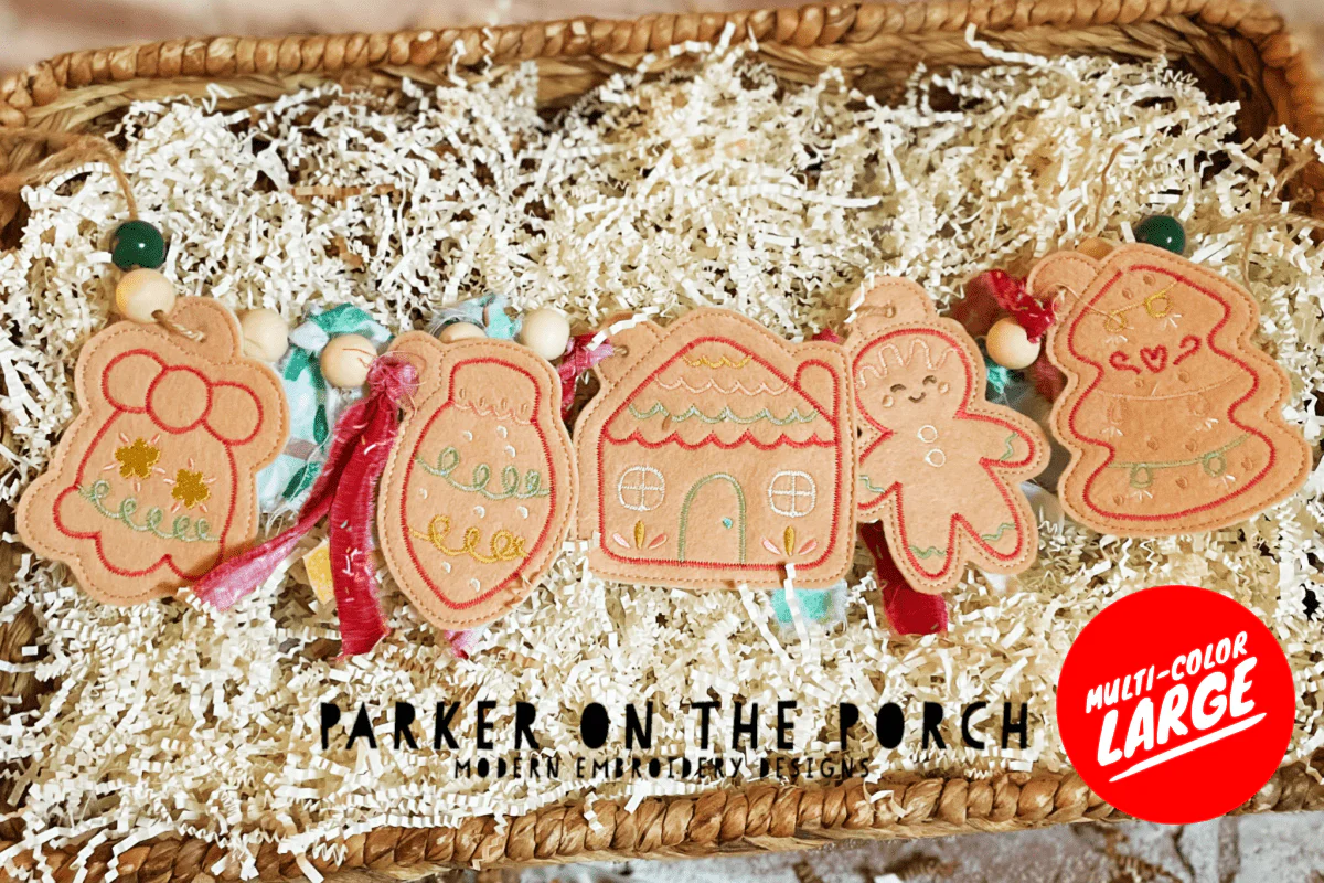 Digital Download- Gingerbread Cookies Collection- Bunting Banner Set ( Charm or Ornament ) - Image 2