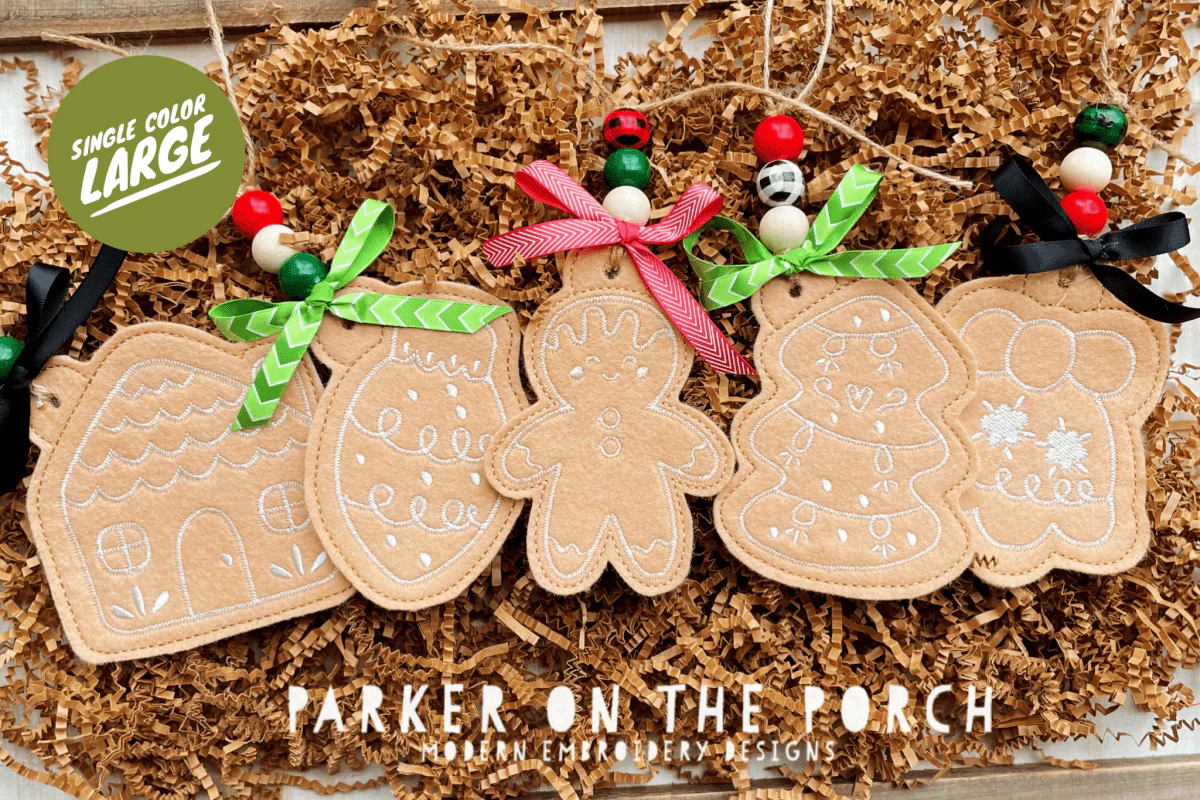 Digital Download- Gingerbread Cookies Collection- Bunting Banner Set ( Charm or Ornament ) - Image 4