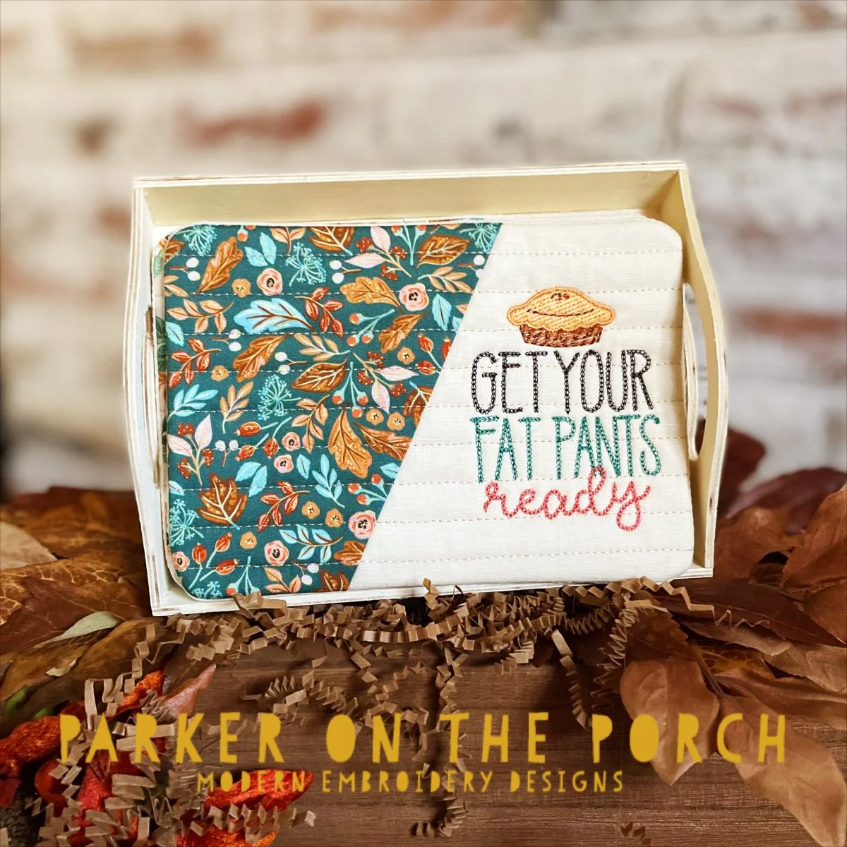 Digital Download - Give Thanks Collection - Get Your Fat Pants Ready - Mug Rug
