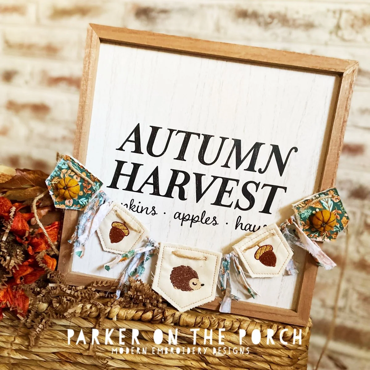 Digital Download- Give Thanks Collection- Woodland Bunting Banner