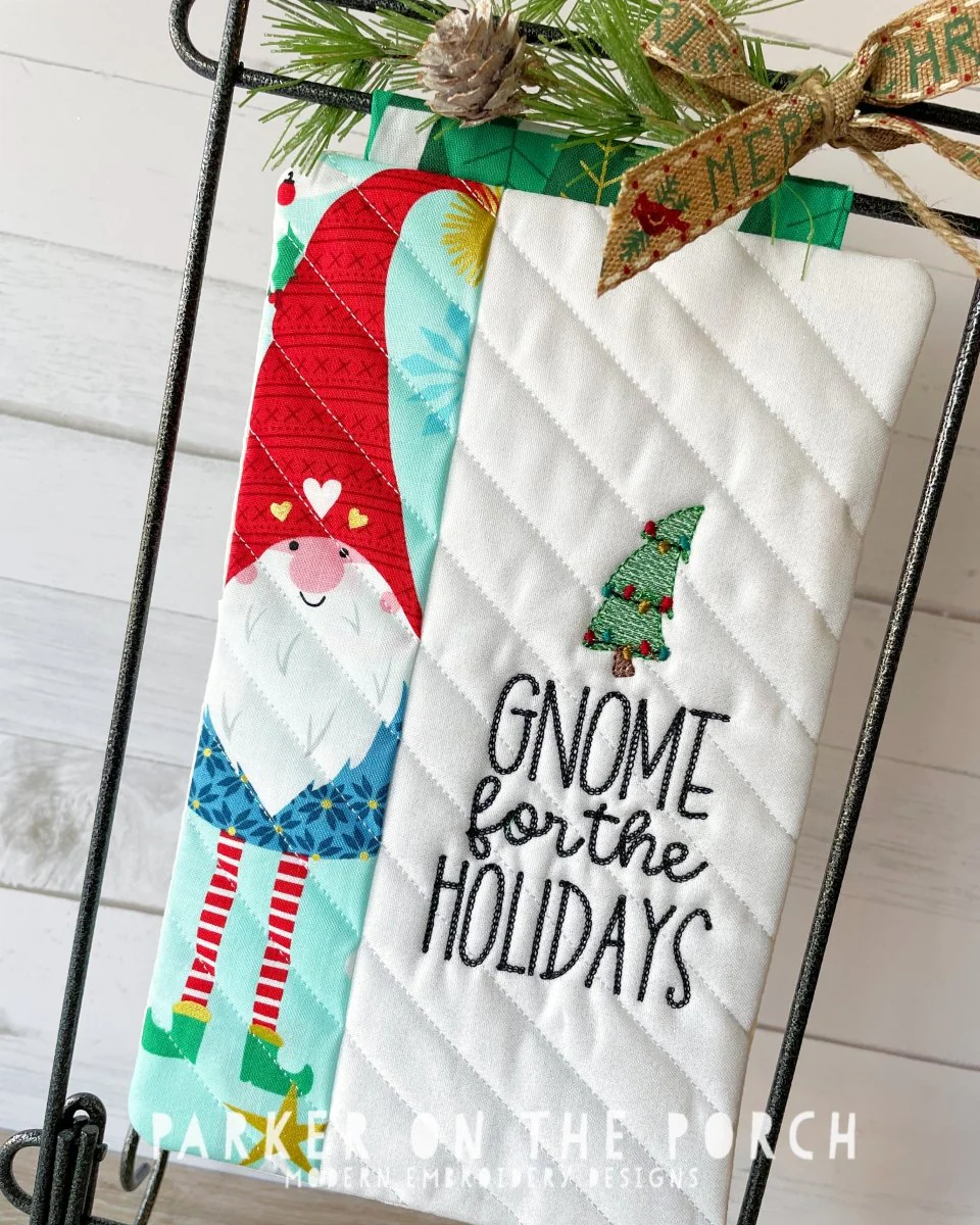 Digital Download - Gnome Sweet Gnome Collection- Gnome for the Holidays- Mini Quilt ( Single Stand )