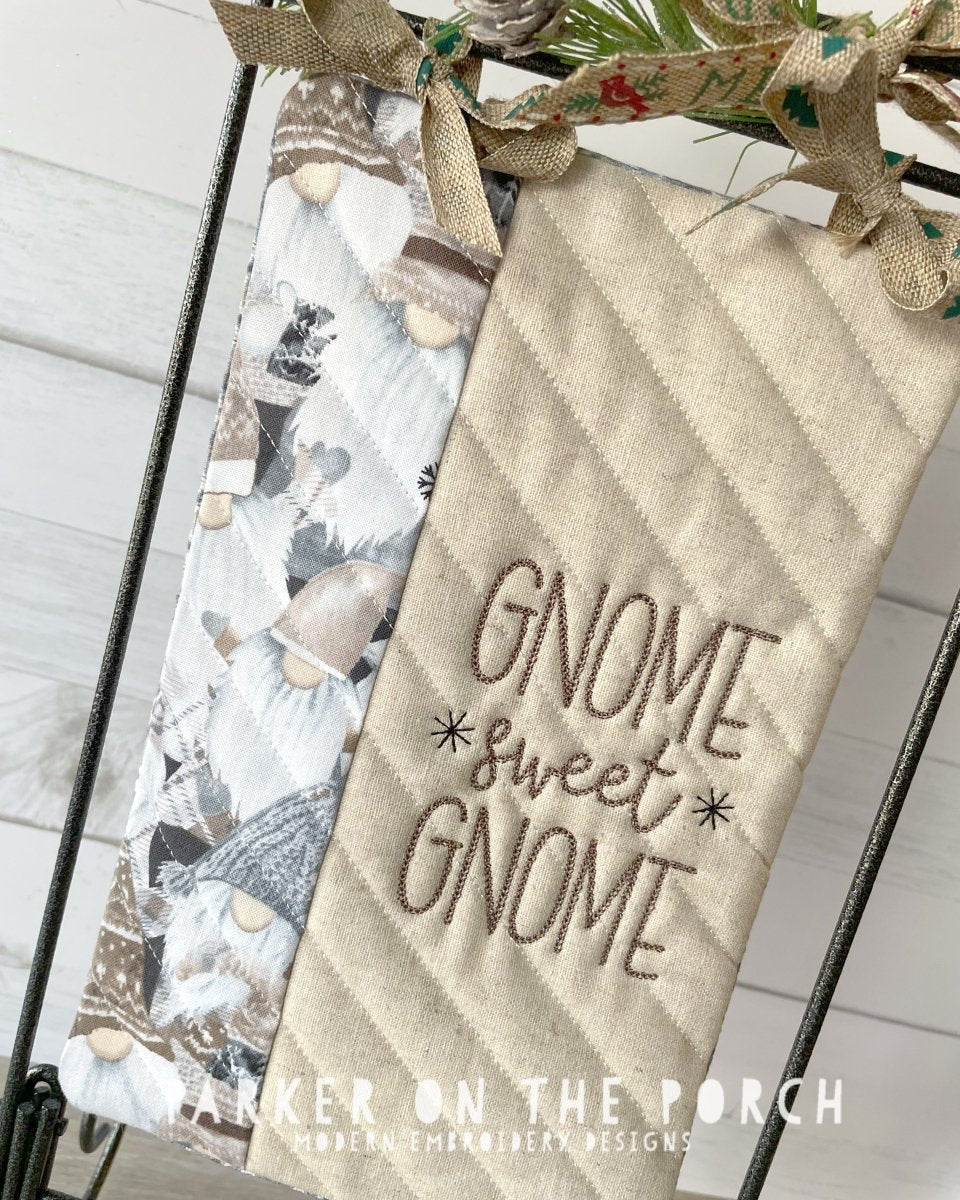 Digital Download - Gnome Sweet Gnome Collection- Gnome Sweet Gnome- Mini Quilt ( Single Stand )