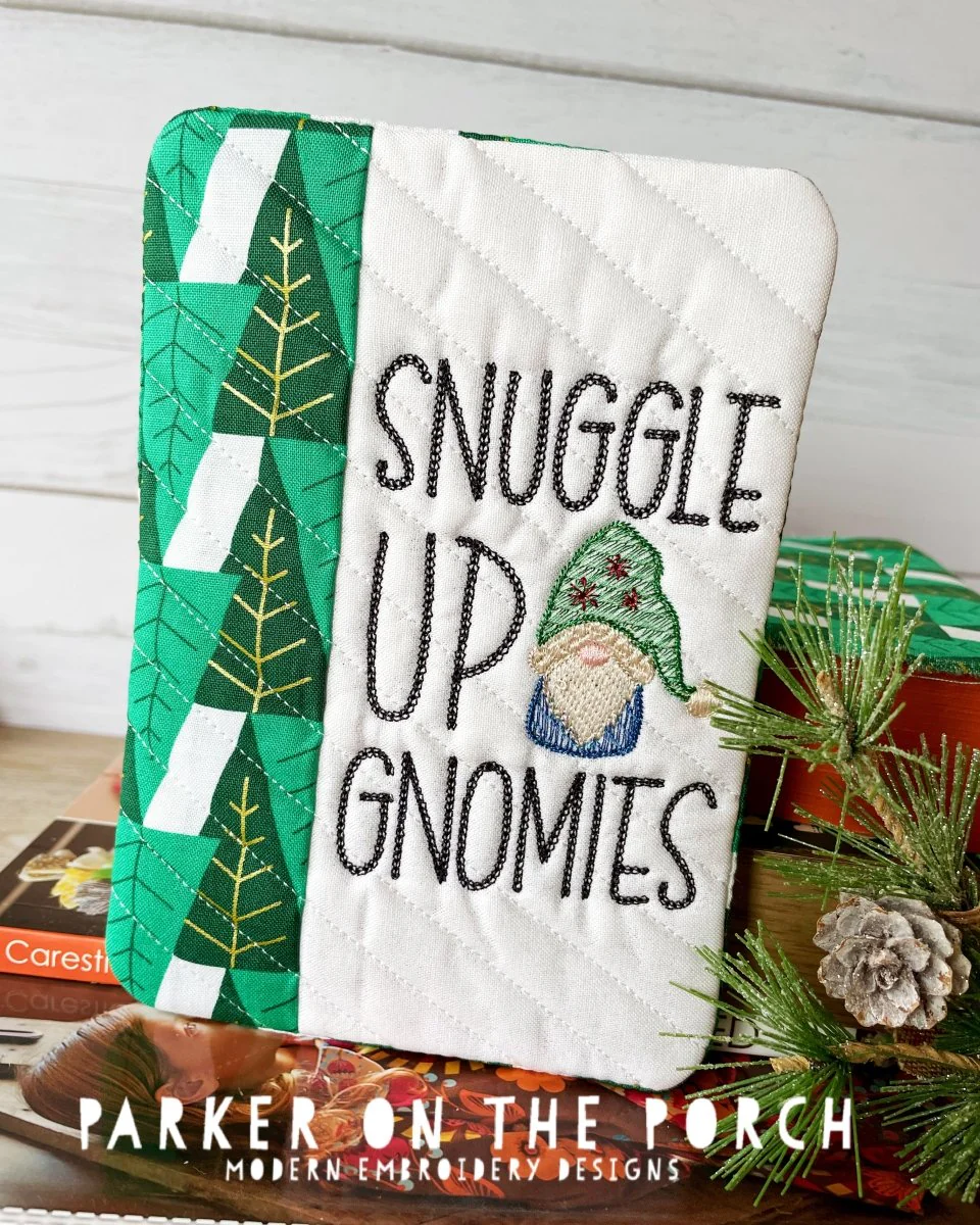 Digital Download - Gnome Sweet Gnome Collection - Mug Rug - Snuggle Up Gnomies