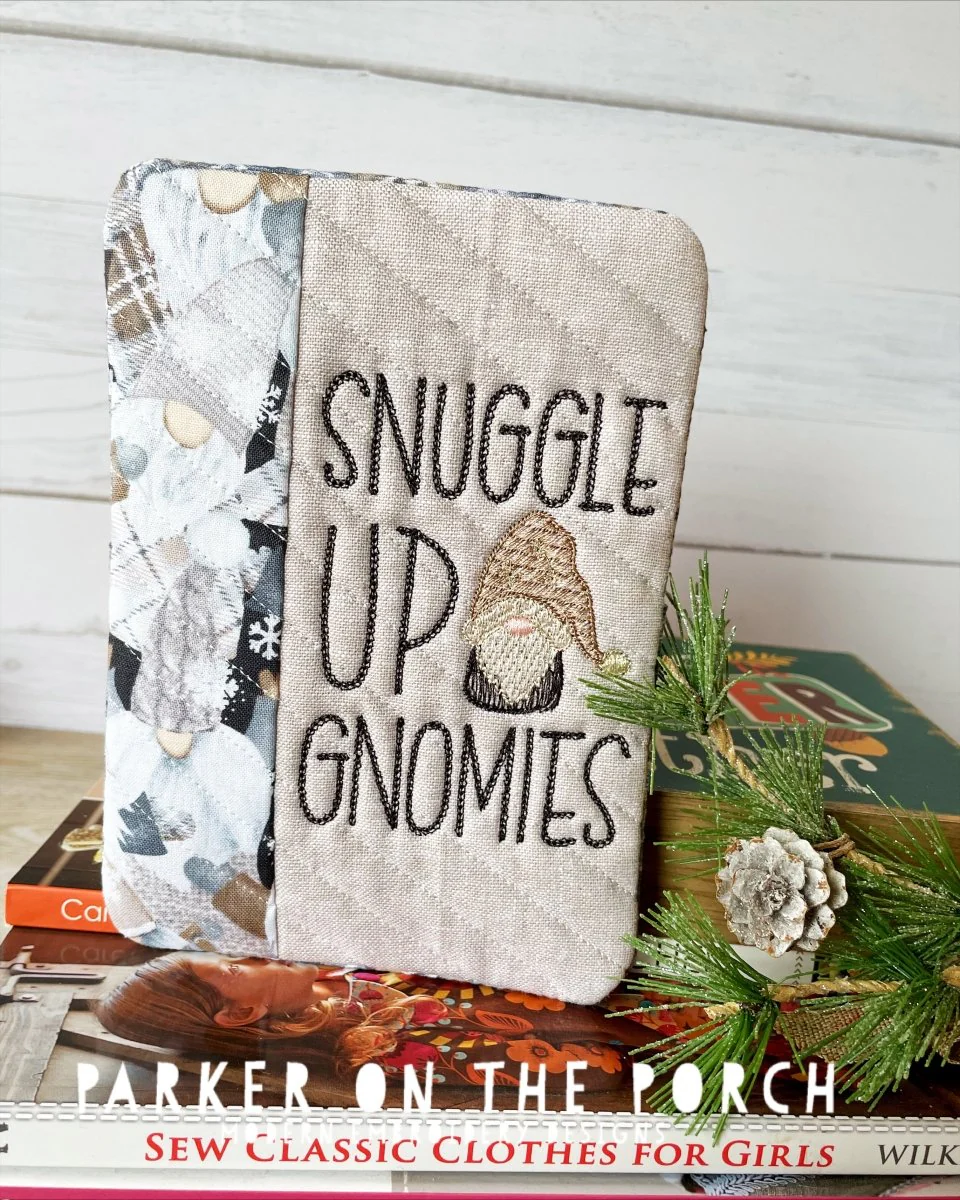Digital Download - Gnome Sweet Gnome Collection - Mug Rug - Snuggle Up Gnomies - Image 2