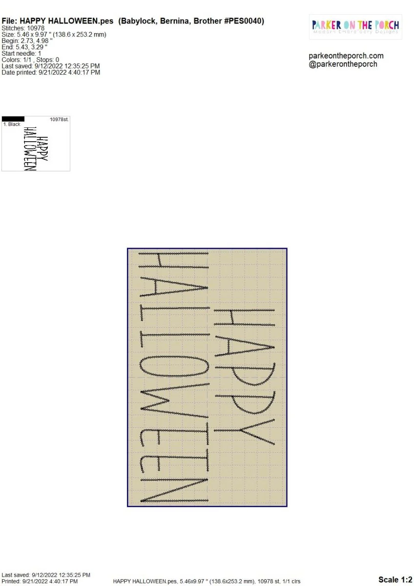 Digital Download- Halloween Lettering Embroidery Fill - Image 12