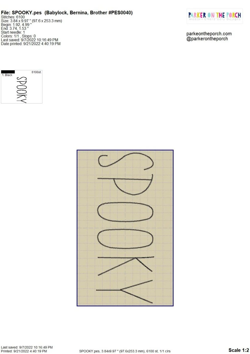 Digital Download- Halloween Lettering Embroidery Fill - Image 16