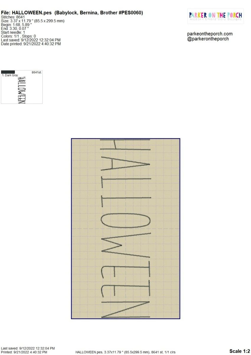 Digital Download- Halloween Lettering Embroidery Fill - Image 17