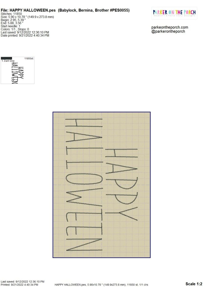 Digital Download- Halloween Lettering Embroidery Fill - Image 19