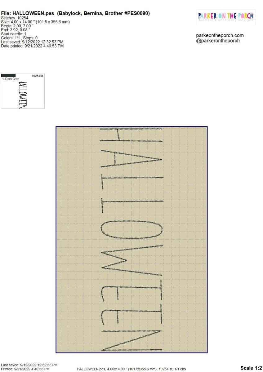 Digital Download- Halloween Lettering Embroidery Fill - Image 24