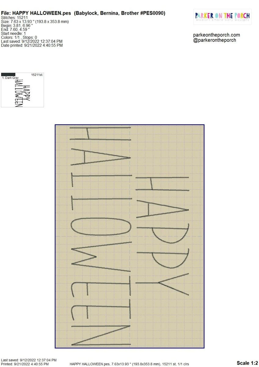 Digital Download- Halloween Lettering Embroidery Fill - Image 26