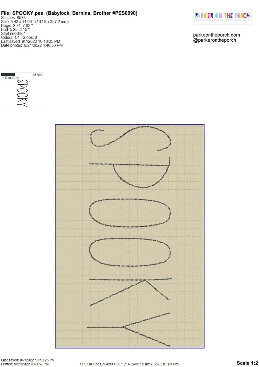 Digital Download- Halloween Lettering Embroidery Fill - Image 30