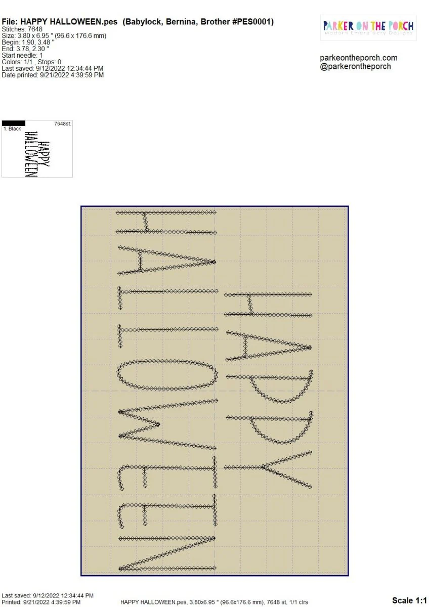 Digital Download- Halloween Lettering Embroidery Fill - Image 5