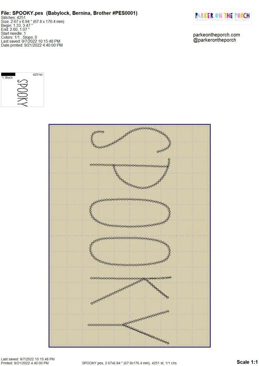 Digital Download- Halloween Lettering Embroidery Fill - Image 9