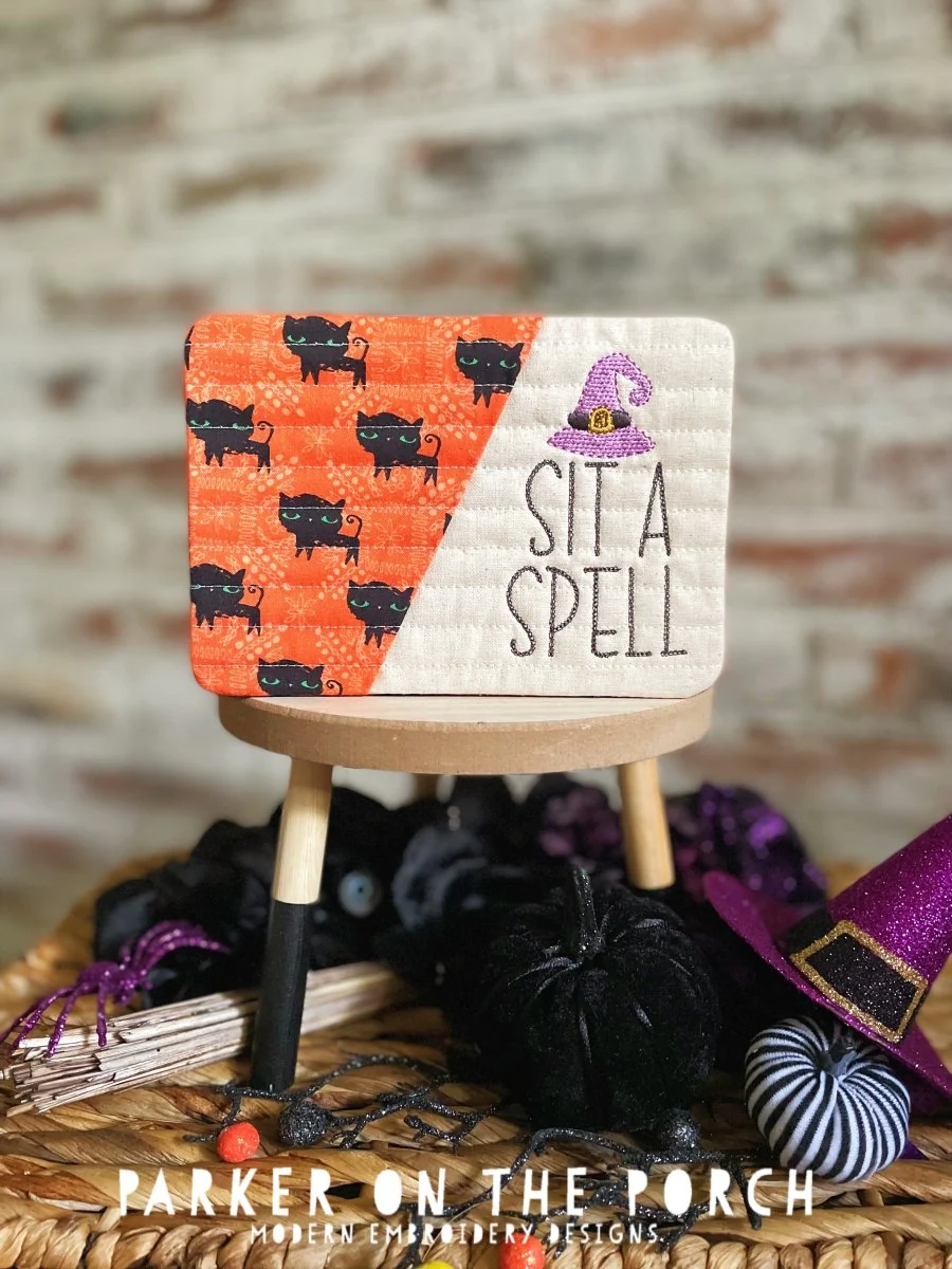 Digital Download - Halloween Vibes Collection - Sit a Spell - Mug Rug