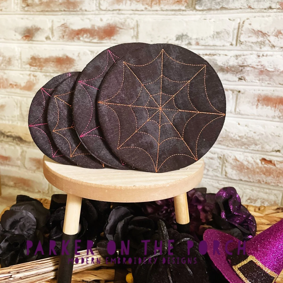 Digital Download - Halloween Vibes Collection- Spiderweb Coaster