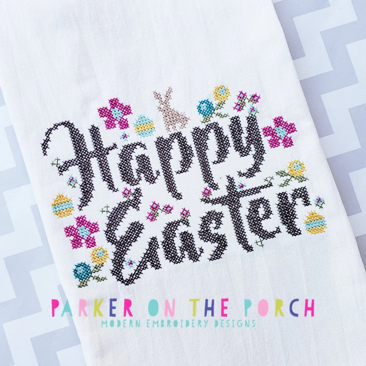 Digital Download- Happy Easter Cross Stitch - Embroidery Fill