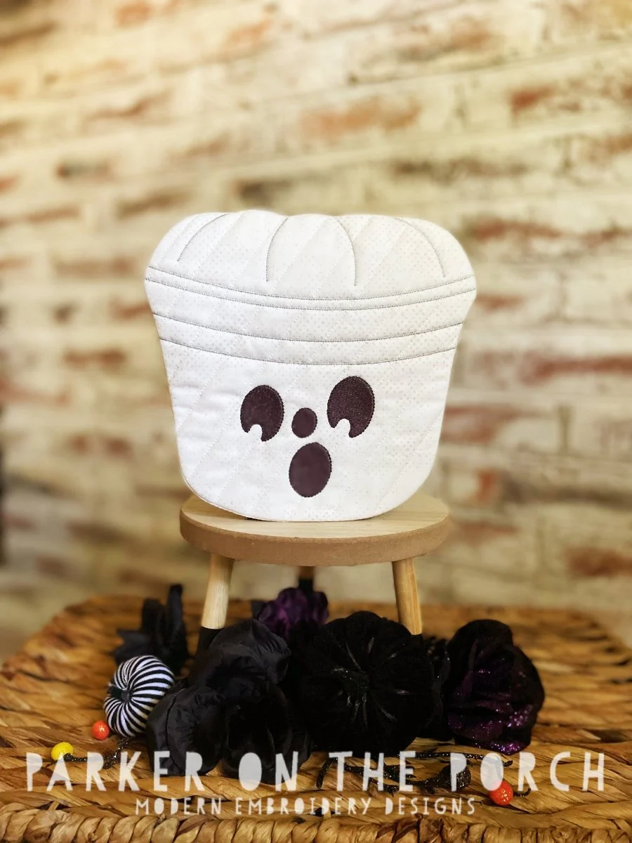 Digital Download- Happy Halloween Pail Mug Rug- Ghost