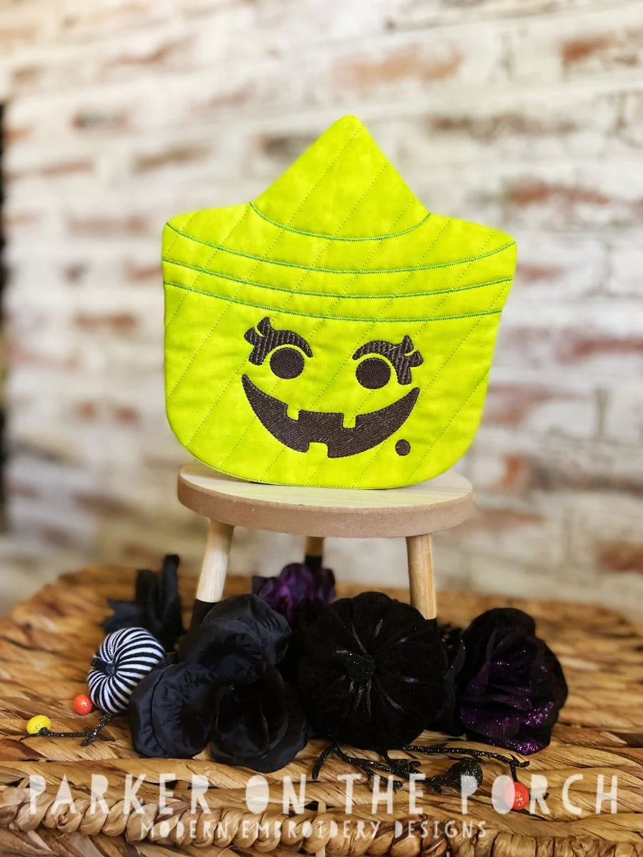 Digital Download- Happy Halloween Pail Mug Rug- Witch
