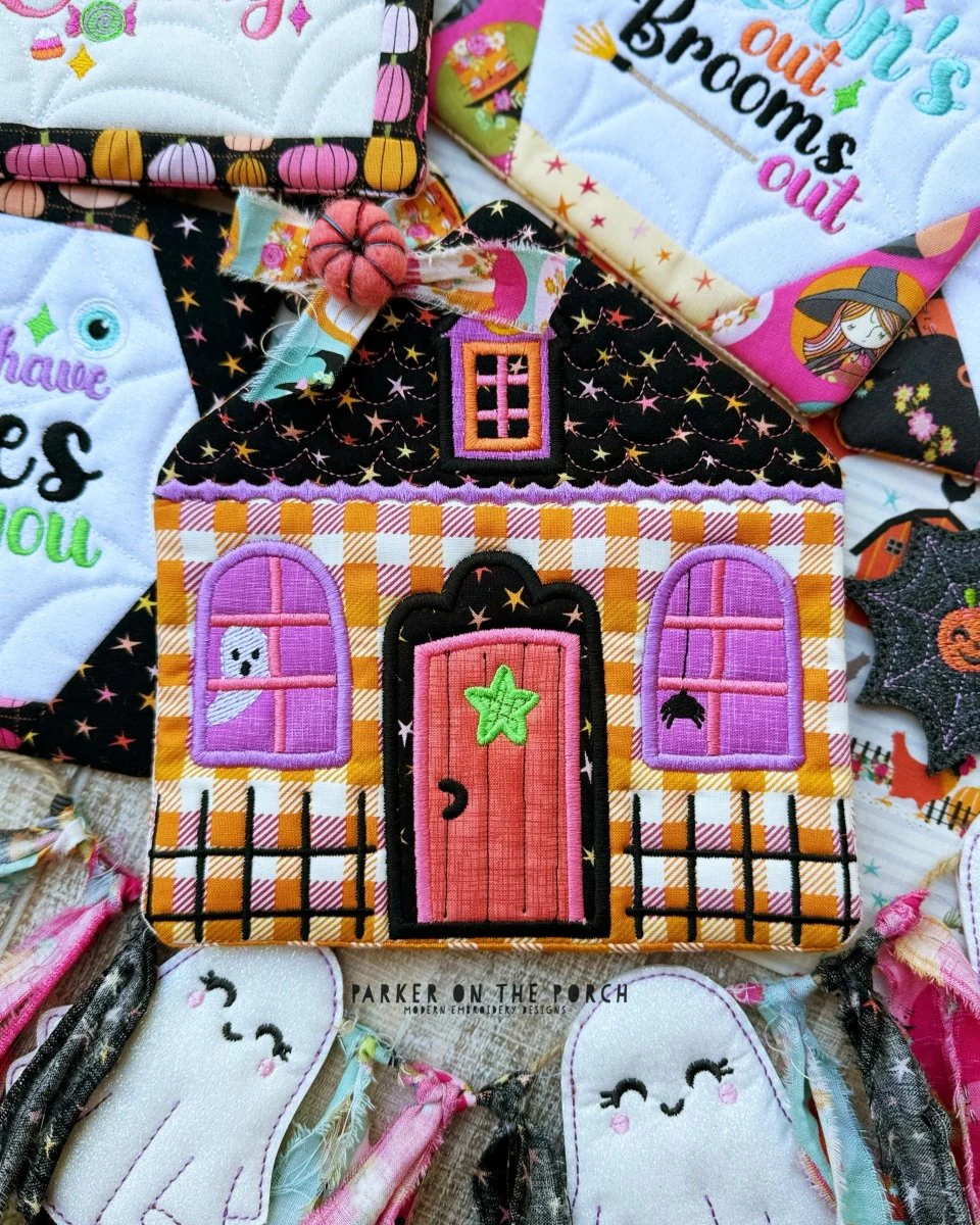 Digital Download - Haunted House Mug Rug & Hot Pad set